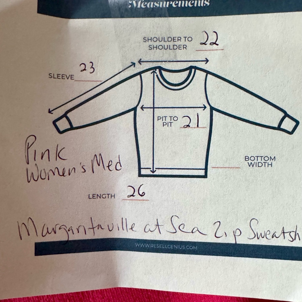 Margaritaville At Sea Pink Zip Up Hoodie Sweatshirt Collectible Women Size Med - Picture 7 of 7